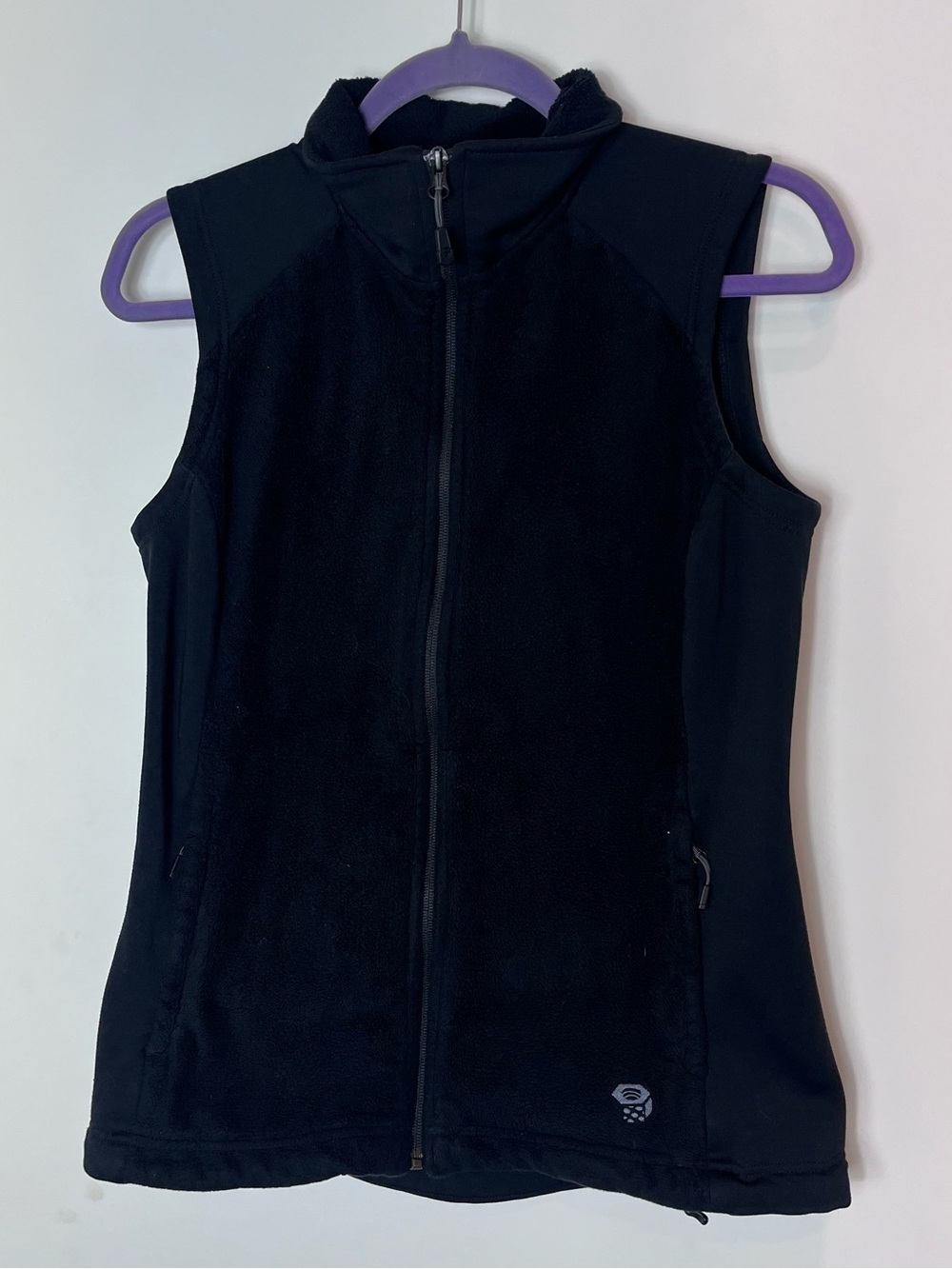Mountain Hardwear Black Zip-Up Fleece Vest Women's‎ Small Lightweight Late Night